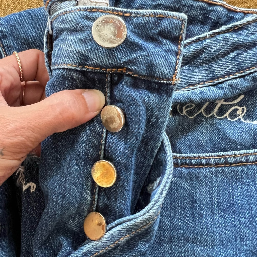 SEZANE brut sexy denim with custom embroidery- size 25 - great condition - Picture 15 of 15